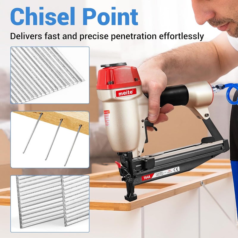 Meite 16 Gauge Finish Nails - 1 Inch Galvanized 16GA Finish Nails Straight Trim Nails for Window Casing Baseboard Crown Molding, 500PCS - Image 4